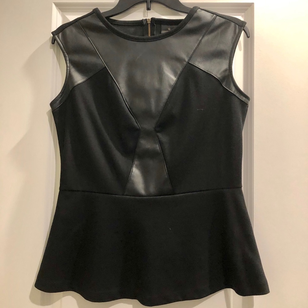 Worthington Peplum Top Black